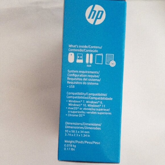 HP Wireless Mouse 200 - Black and Silver Mouse New In Sealed Box - Picture 6 of 7